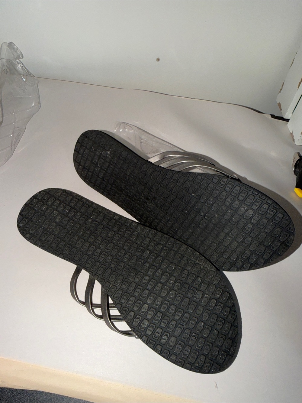 Sanuk Women's Metallic Pewter Woven Thong Sandals - Picture 5 of 6